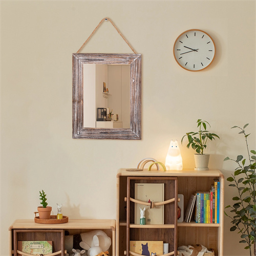 Wood Accent Mirror for Bathroom，Bedroom